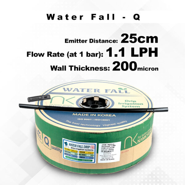 Drip Tape Water Fall-Q | 1.1 L/Hr 25cm